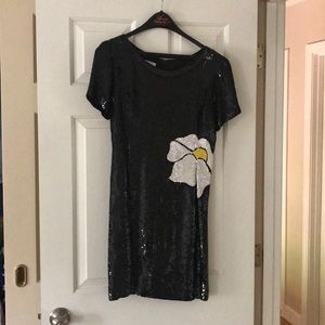 Black sequinned cocktail dress